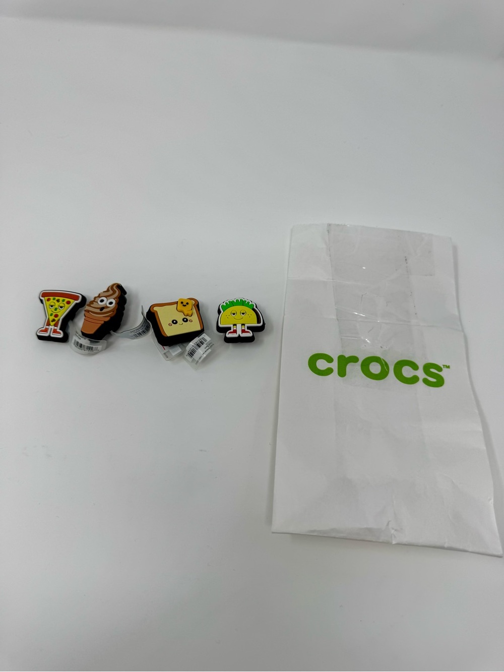 Crocs Jibbitz Clogs Slides Charms Food 4 Pack Pizza, Ice Cream, Toast, Tacos